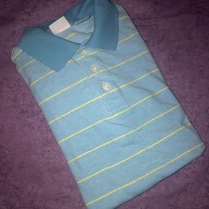 Talbots Kids Boys Polo shirt Blue yellow stripe 12